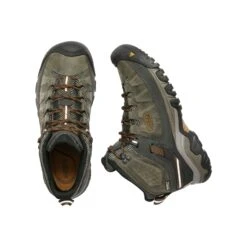 Keen Men's Targhee III Leather Mid Waterproof Hiking Boots - Black Olive/Golden Brown - Regular (D) -Brooliks Shop 1017787 PLD large