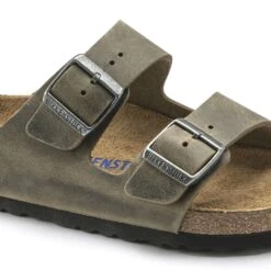 Birkenstock Arizona Soft Footbed Faded Khaki Oiled Nubuck Leather- Regular/Wide -Brooliks Shop 1019313 detail 1