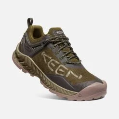 Keen Men's NXIS Evo WP Hiking Shoe - Dark Olive/Black Olive - Regular (D) -Brooliks Shop 1025909 3Q PDP 1