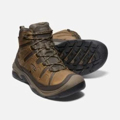 Keen Men's Circadia Mid WP Hiking Boot- Bison/Brindle- Wide (2E) -Brooliks Shop 1026841 PPS PDP