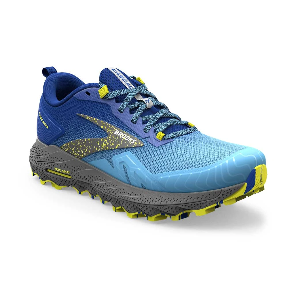 BROOKS Men's Cascadia 17 Trail Running Shoe - Blue/Surf The Web/Sulphur - Regular (D) 2 BROOKS Men's Cascadia 17 Trail Running Shoe - Blue/Surf The Web/Sulphur - Regular (D) - Image 2