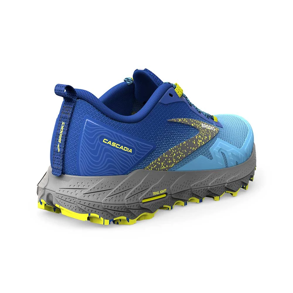 BROOKS Men's Cascadia 17 Trail Running Shoe - Blue/Surf The Web/Sulphur - Regular (D) 4 BROOKS Men's Cascadia 17 Trail Running Shoe - Blue/Surf The Web/Sulphur - Regular (D) - Image 4