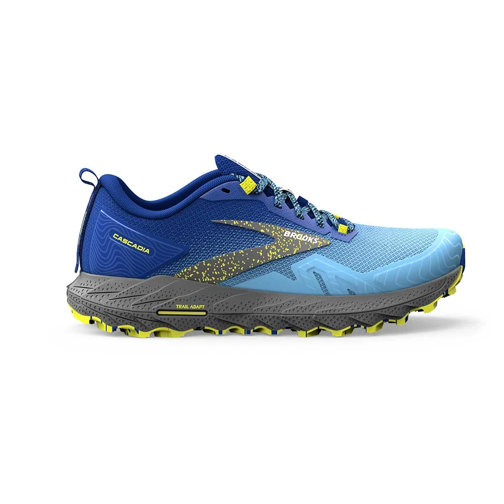 BROOKS Men's Cascadia 17 Trail Running Shoe - Blue/Surf The Web/Sulphur - Regular (D) 1 BROOKS Men's Cascadia 17 Trail Running Shoe - Blue/Surf The Web/Sulphur - Regular (D)