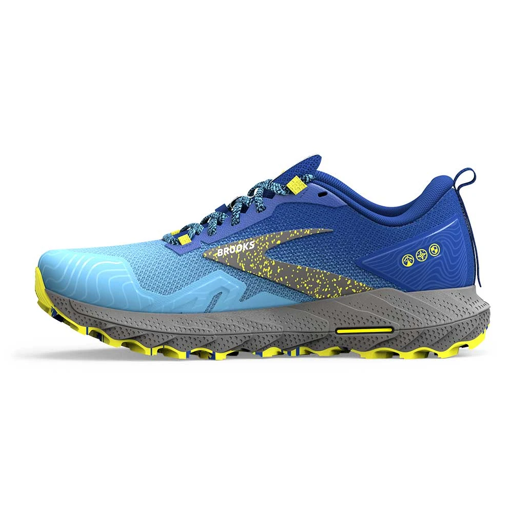 BROOKS Men's Cascadia 17 Trail Running Shoe - Blue/Surf The Web/Sulphur - Regular (D) 3 BROOKS Men's Cascadia 17 Trail Running Shoe - Blue/Surf The Web/Sulphur - Regular (D) - Image 3