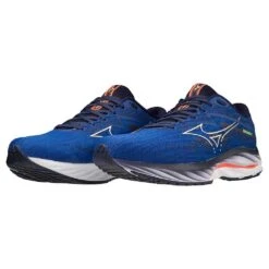 Mizuno Men's Wave Rider 27 Running Shoe - Surf The Web/White - Regular (D) -Brooliks Shop 411415 5E00 09