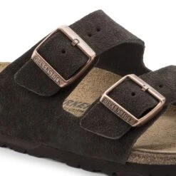Birkenstock Arizona Mocha Suede Leather Sandal- Regular/Wide -Brooliks Shop 51903 detail 1