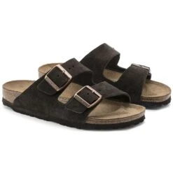 Birkenstock Arizona Mocha Suede Leather Sandal- Regular/Wide -Brooliks Shop 51903 pair