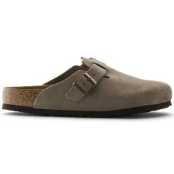 Birkenstock Boston Soft Footbed Taupe Suede- Regular/Wide -Brooliks Shop 560771 side bost tau