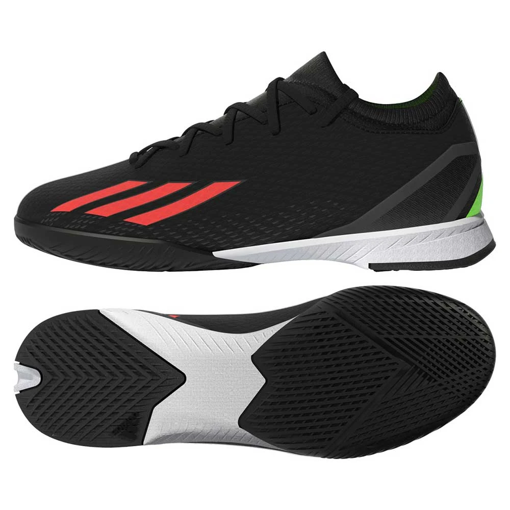 ADIDAS JR X Speedportal .3 IN Soccer Shoe - Core Black/Solar Red/Team Solar Green - Regular (D) 3 ADIDAS JR X Speedportal .3 IN Soccer Shoe - Core Black/Solar Red/Team Solar Green - Regular (D) - Image 3
