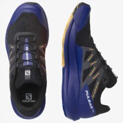 Salomon Men's Pulsar Trail Shoe - Black/Clematis Blue/Blazing Orange- Regular (D) -Brooliks Shop L41603200 4f8be5c5cebfe5ac4bc995d14af1aba8