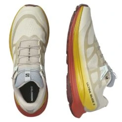 Salomon Men's Ultra Glide 2 Trail Running Shoe - Rainy Day/Freesia/Hot Sauce - Regular (D) -Brooliks Shop L47212200 10 GHO ULTRA GLIDE 2Rainy Day Freesia Hot Sauce