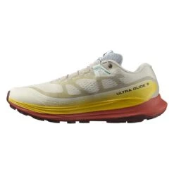 Salomon Men's Ultra Glide 2 Trail Running Shoe - Rainy Day/Freesia/Hot Sauce - Regular (D) -Brooliks Shop L47212200 1 GHO ULTRA GLIDE 2Rainy Day Freesia Hot Sauce